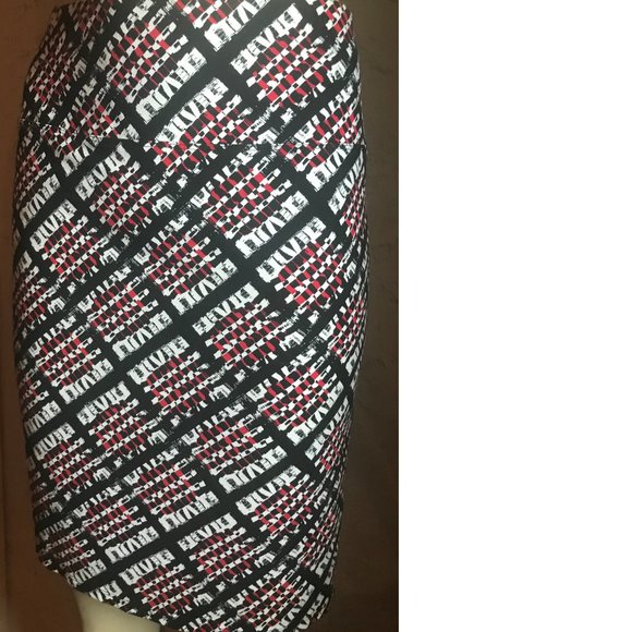 J. Jill NWOT Red Black Knit Pencil Skirt Size M - Picture 5 of 6